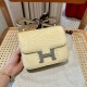 에르메스 Hermes Constance 19cm Matte Alligator Y1 Vanille/silver