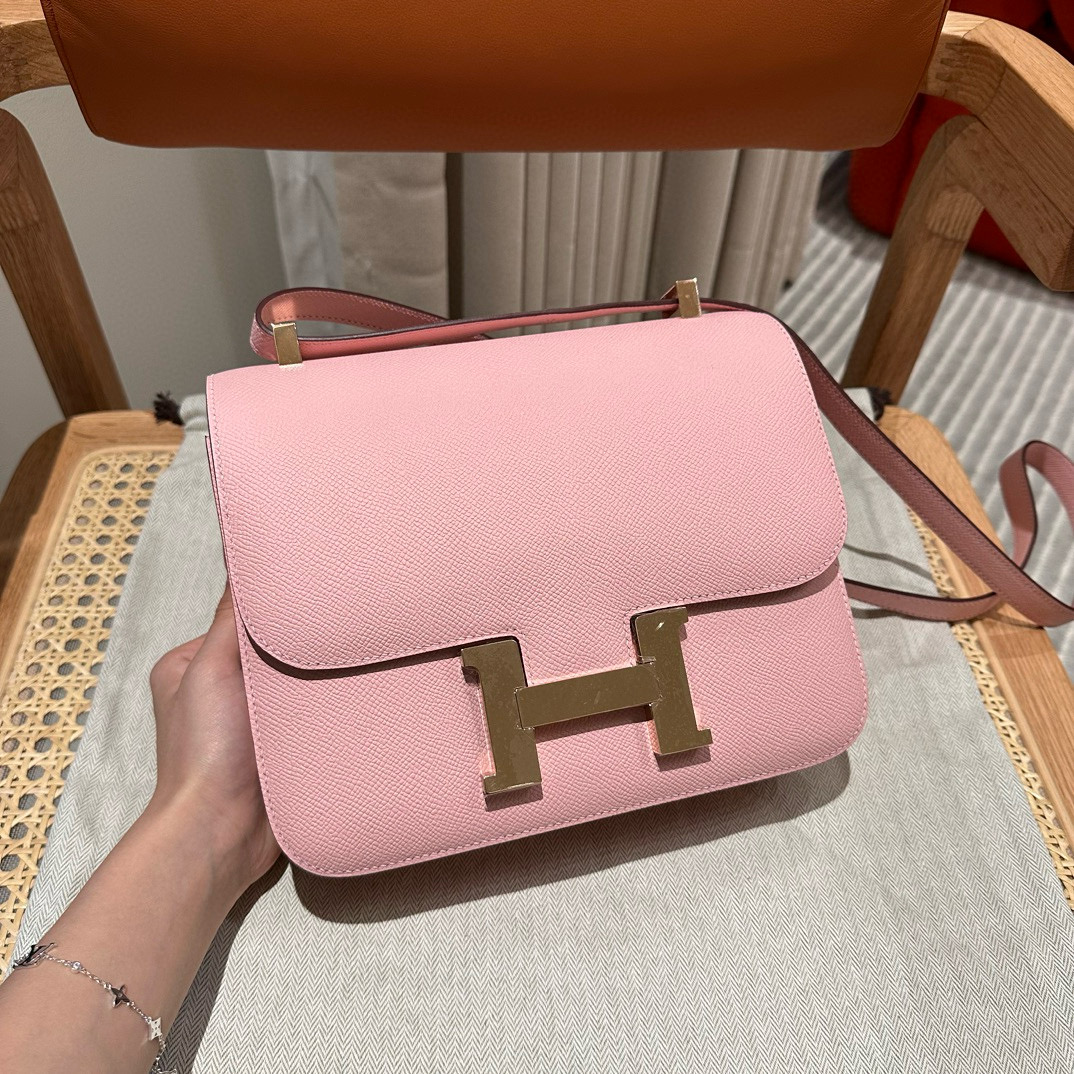 에르메스 Hermes Constance 24cm Epsom 3Q Rose Sakura/gold