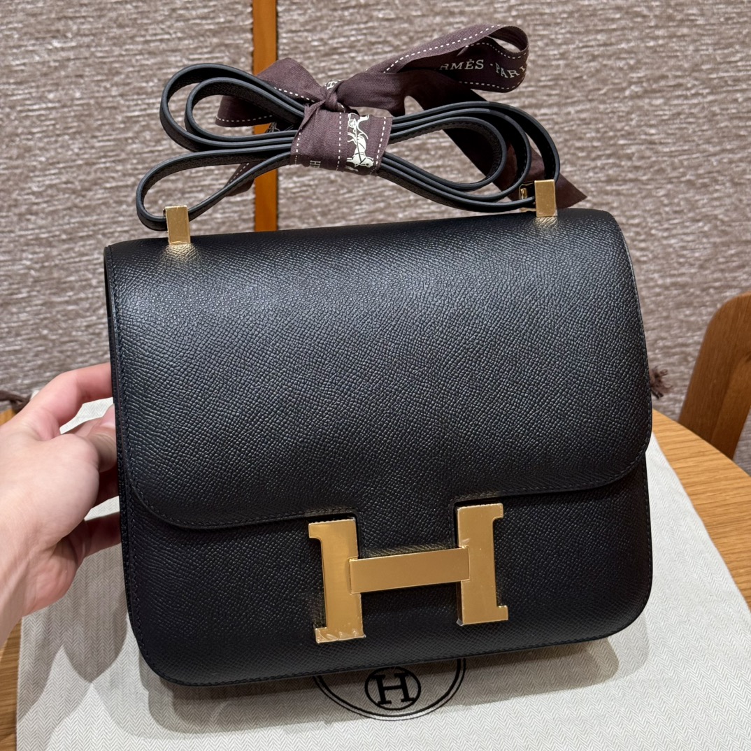 에르메스 Hermes Constance 24cm Epsom 89 Noir/gold