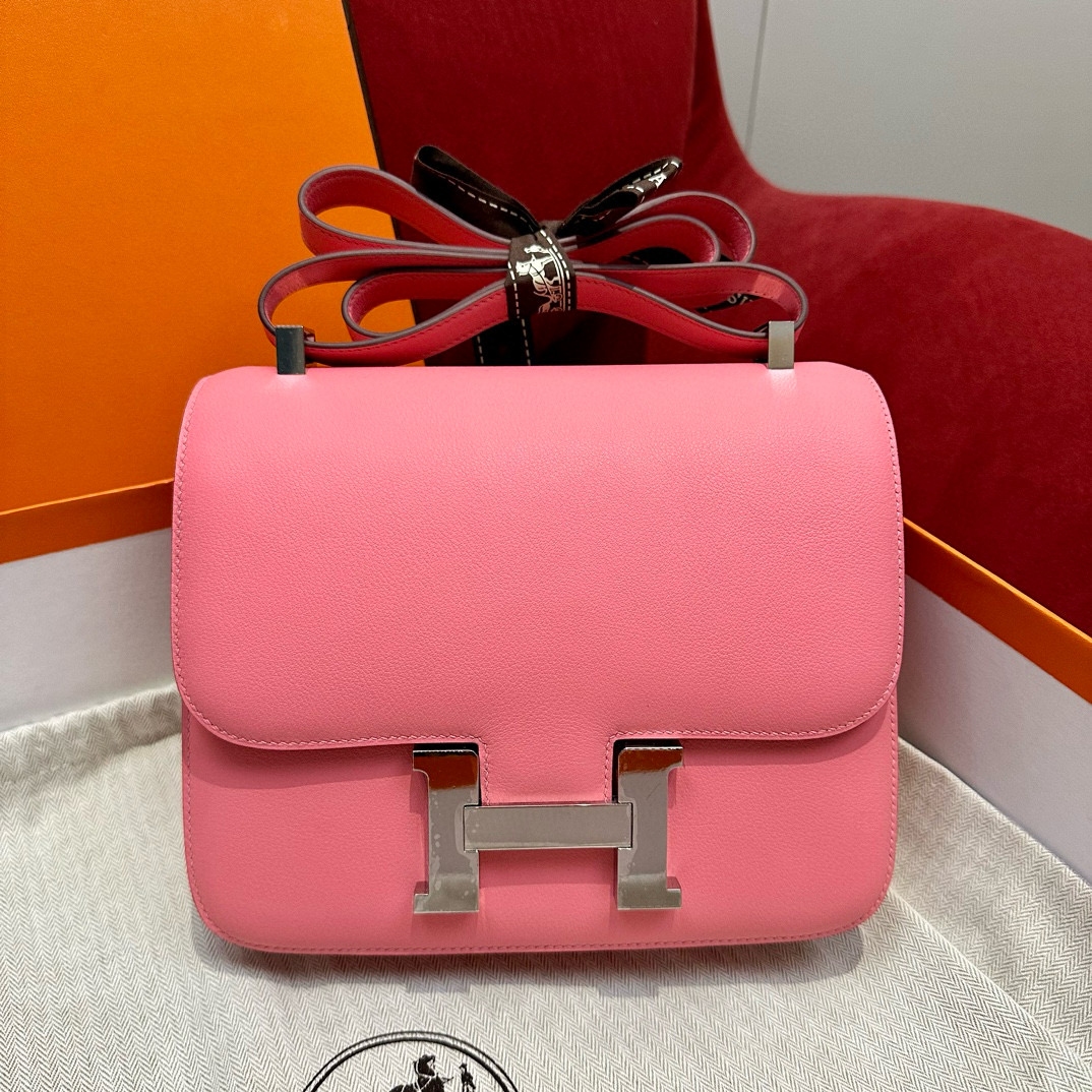 에르메스 Hermes Constance 24cm Swift K4 Rose Ete/silver