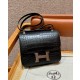 에르메스 Hermes Constance 24cm Matty alligator 89 Noir/silver