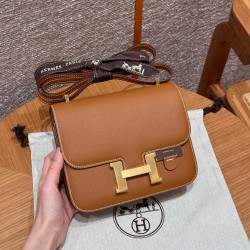 에르메스 Hermes Constance with mirror 19cm Epsom 37 Gold/gold