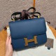 에르메스 Hermes Constance with mirror 24cm Epsom 7P Blue presse/gold