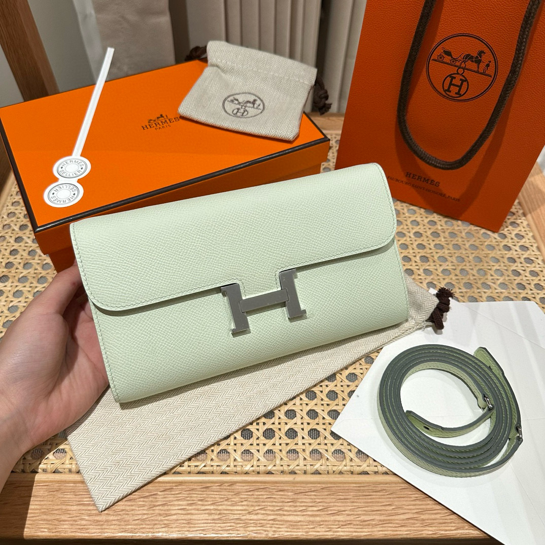 에르메스 Hermes Constance to go 20cm Epsom OZ Vert Fizz/silver