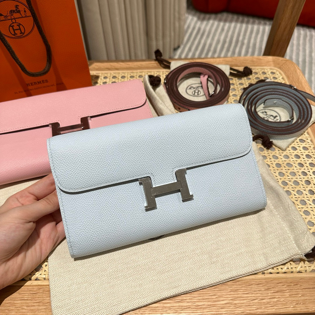 에르메스 Hermes Constance to go 20cm Epsom T0 Blue Brume/silver