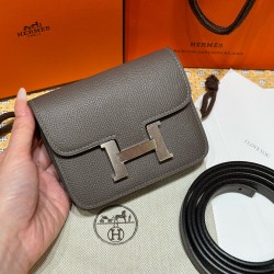 에르메스 Hermes Constance slim 12.4cm Epsom 8F Gris etain/silver