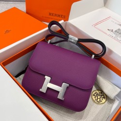 에르메스 Hermes Constance 19cm Epsom P9 Anemone/silver