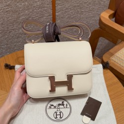 에르메스 Hermes Constance with mirror 19cm Swift i2 Nata/Rose gold