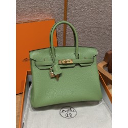 에르메스 Hermes Birkin 30cm Togo 3i Vert Criquent/gold