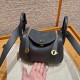 에르메스 Hermes Mini Lindy 19cm Clemence H0 Girs Misty/gold