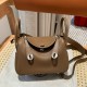 에르메스 Hermes Mini Lindy 19cm Swift D0 Beige de Weimar/silver