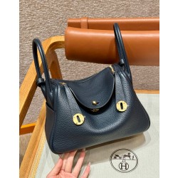 에르메스 Hermes Lindy 26cm Clemence 2Z Blue nuit/gold