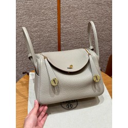 에르메스 Hermes Lindy 26cm Clemence 8L Beton/gold