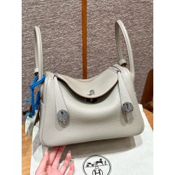 에르메스 Hermes Lindy 26cm Clemence 8L Beton/silver