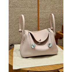 에르메스 Hermes Lindy 26cm Clemence 09 Mauve pale/silver
