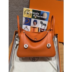 에르메스 Hermes Lindy 26cm Clemence 9J Feu/silver