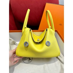 에르메스 Hermes Lindy 26cm Clemence 9R Lime/silver