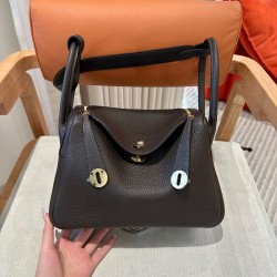 에르메스 Hermes Lindy 26cm Clemence 46 Ebene/gold