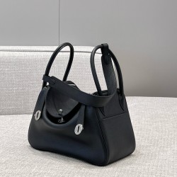 에르메스 Hermes Lindy 26cm Evercolor 89 Noir/silver