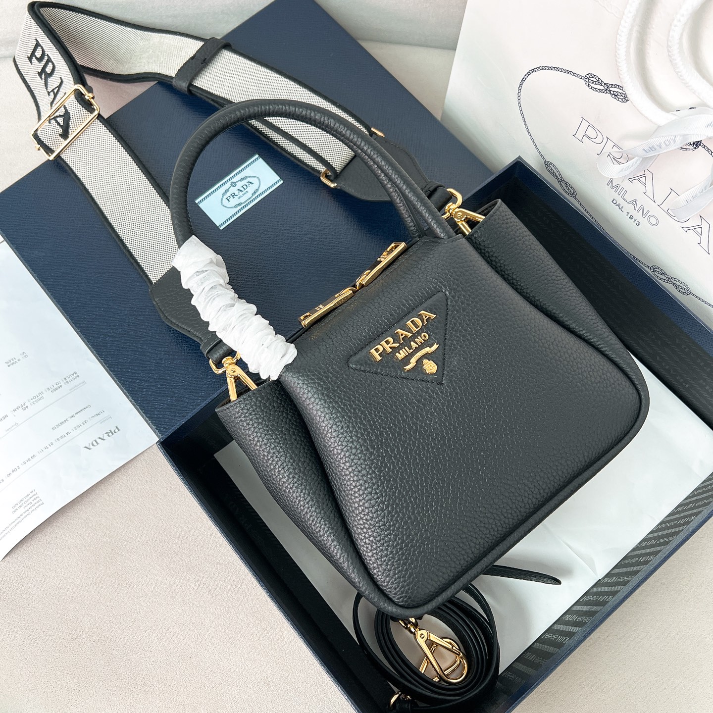 프라다 Prada 1BA362 Mini 탑 핸들백 19.5CM