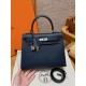 에르메스 Hermes Kelly 25cm Epsom 7P Blue presse/silver