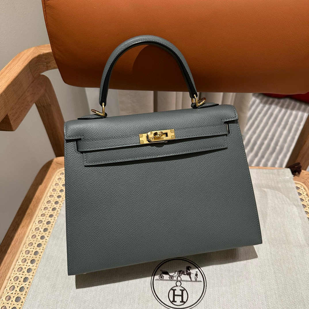 에르메스 Hermes Kelly 25cm Epsom 63 Vert Amande/gold
