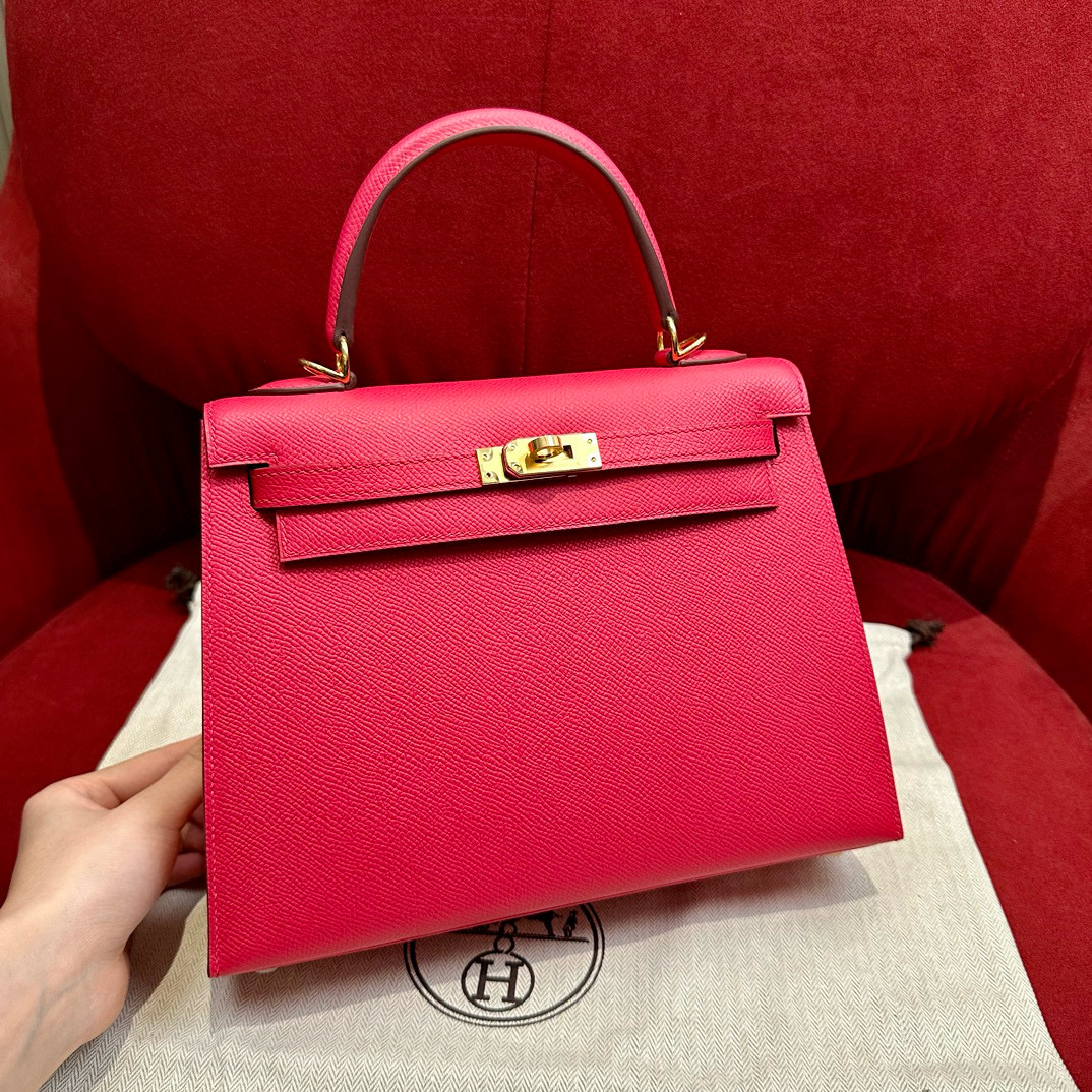에르메스 Hermes Kelly 25cm Epsom i6 Rose extreme/gold