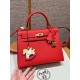 에르메스 Hermes Kelly 25cm Epsom S3 Rouge Coeur/gold