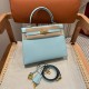 에르메스 Hermes Kelly 25cm Epsom U2 Blue zephyz/gold