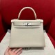 에르메스 Hermes Kelly 25cm Togo 10 Craie/silver