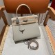 에르메스 Hermes Kelly 25cm Togo 80 Pearl Gray/silver