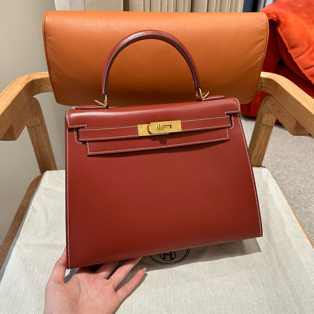 에르메스 Hermes Kelly 28cm Box 36 Brique/gold