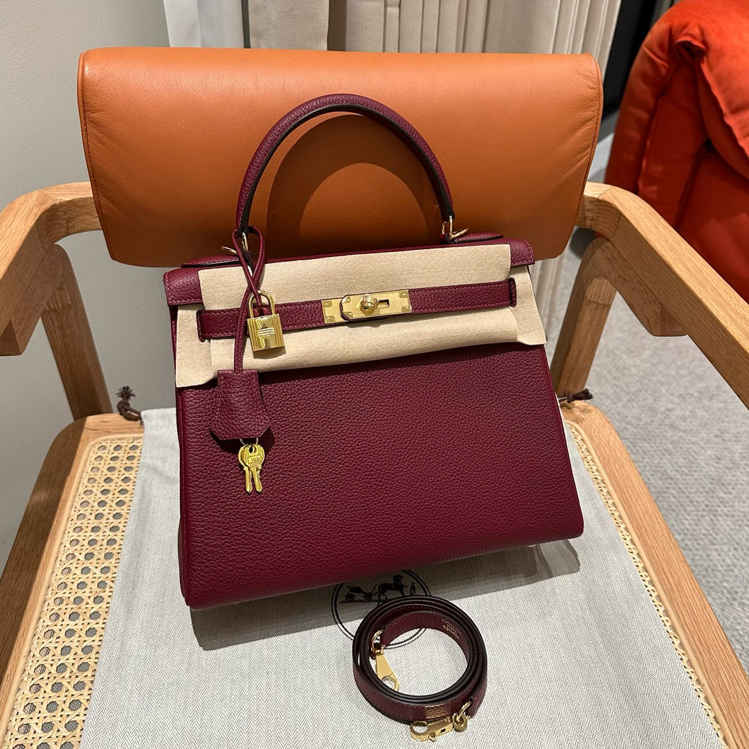 에르메스 Hermes Kelly 28cm Togo 55 Rouge H/gold