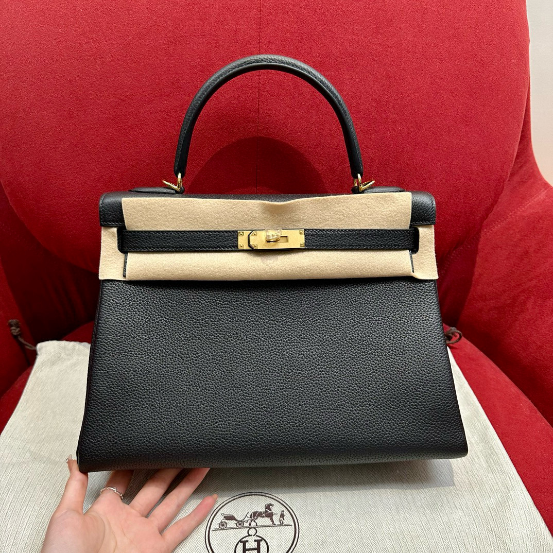 에르메스 Hermes Kelly 32cm Togo 89 Noir/gold