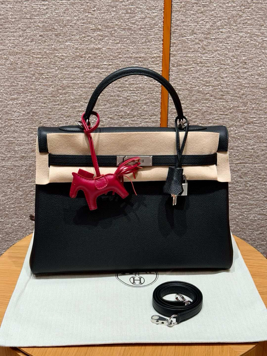 에르메스 Hermes Kelly 35cm Togo 89 noir/silver