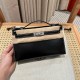 에르메스 Hermes Kelly Pochette 22cm Box 89 Noir/silver