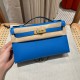 에르메스 Hermes Kelly Pochette 22cm Epsom T7 Blue Hydra/gold