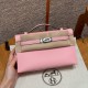 에르메스 Hermes Kelly Pochette 22cm Swift 3Q Rose Sakura/silver
