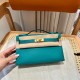 에르메스 Hermes Kelly Pochette 22cm Swift 7F Blue Paon/gold