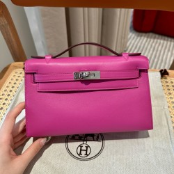 에르메스 Hermes Kelly Pochette 22cm Swift 9i Magnolia/silver