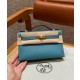 에르메스 Hermes Kelly Pochette 22cm Swift 75 Blue Jean/gold
