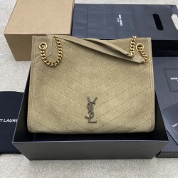 생로랑 Saint laurent/YSL 577999 Niki Medium Shopping Bag In Suede Barley