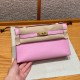 에르메스 Hermes Kelly Pochette 22cm Swift X9 Mauve/gold