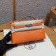 에르메스 Hermes Kelly Pochette 22cm Lizard 93 Orange/silver