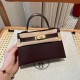 에르메스 Hermes Mini Kelly 19cm Box 47 Chocolate/gold