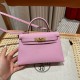 에르메스 Hermes Mini Kelly 19cm Chèvre 3Q Rose Sakura/gold