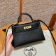 에르메스 Hermes Mini Kelly 19cm Chèvre 89 Noir/gold