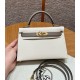 에르메스 Hermes Mini Kelly 19cm Epsom 10 Craie and M8 Girs Asphalted/gold