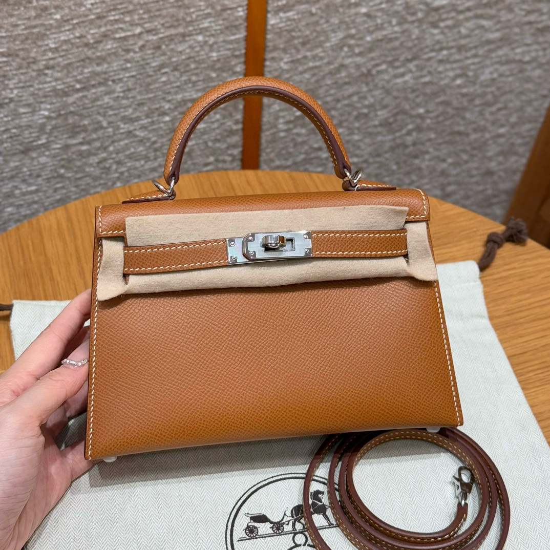 에르메스 Hermes Mini Kelly 19cm Epsom 37 Gold/silver