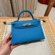 에르메스 Hermes Mini Kelly 19cm Epsom OF Blue Frida/silver